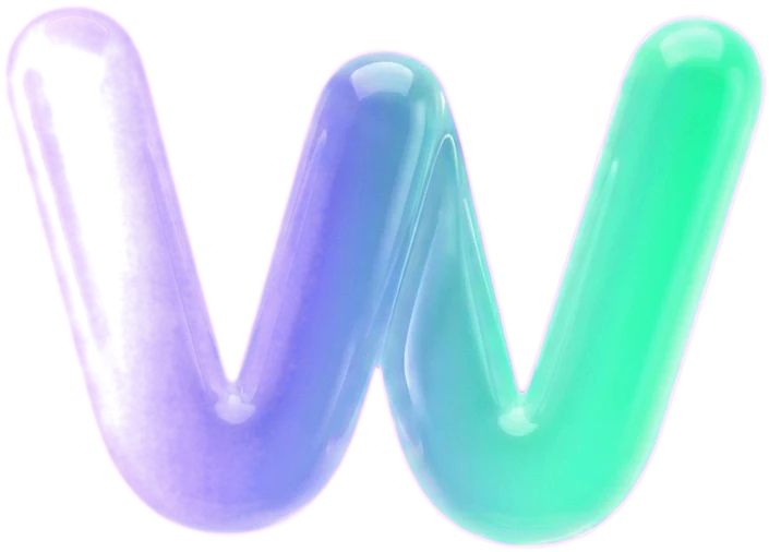Le W de Wizz You entouré des interfaces conçues par l'agence