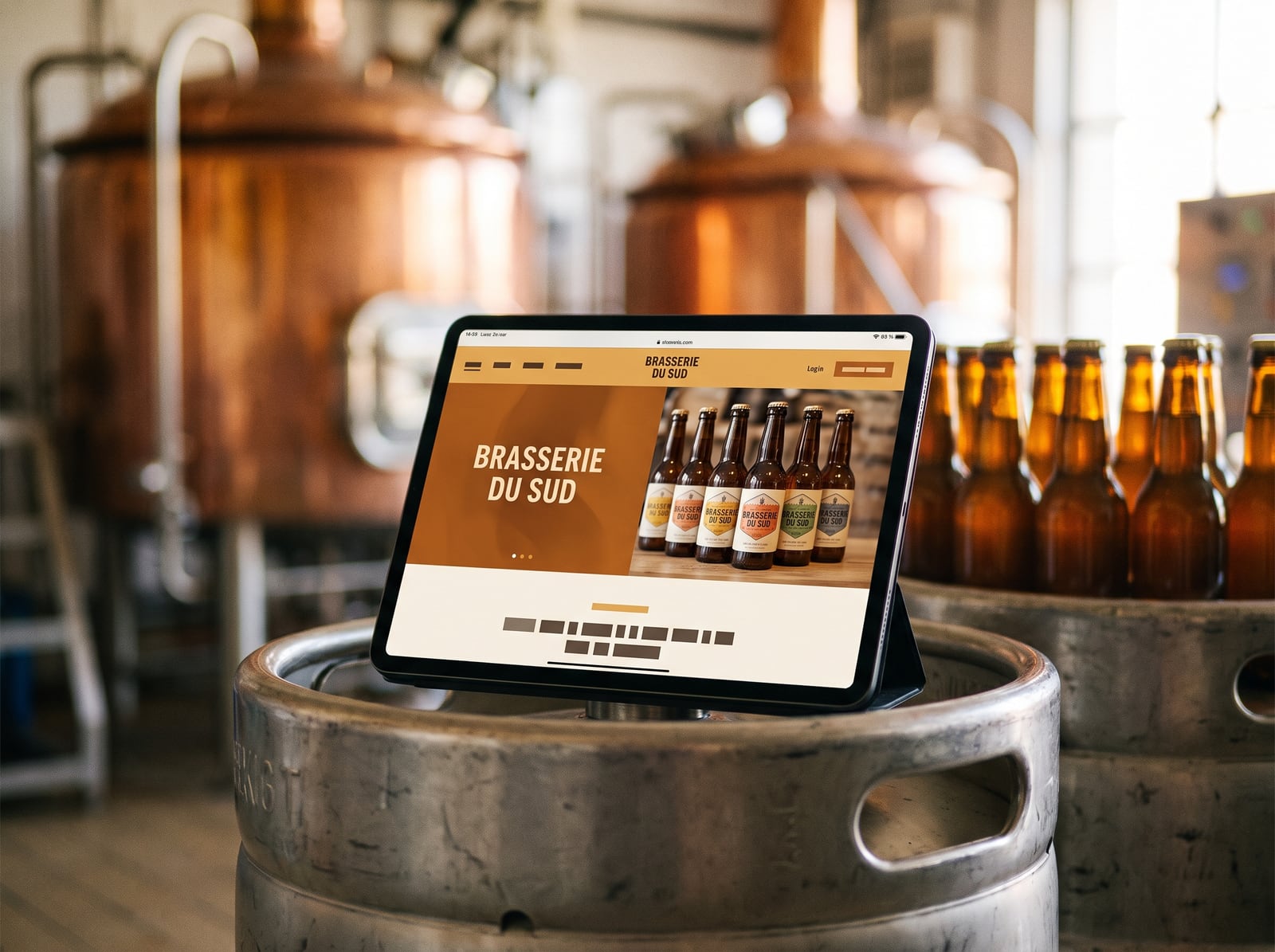 Cervecero trabajando junto a las cubas de la Brasserie du Sud