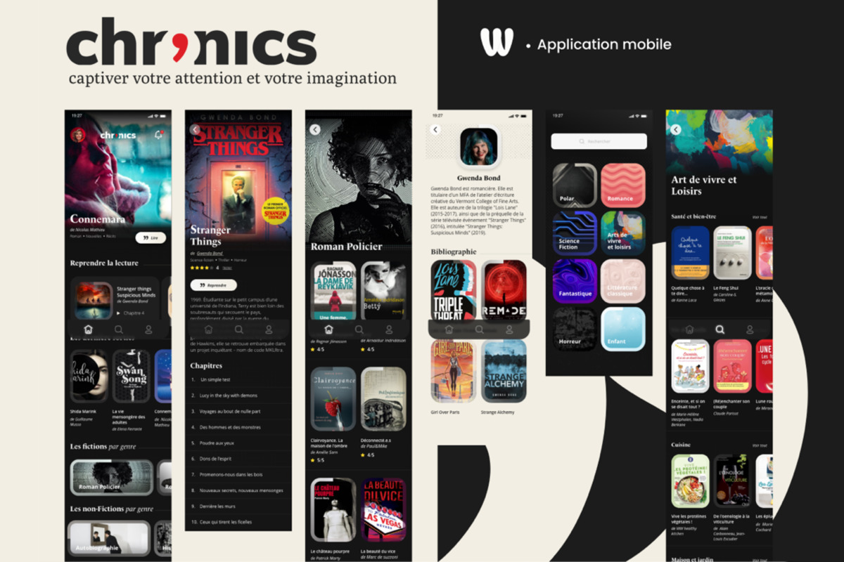 Chronics — Application mobile pour lire partout — projet Développement Web réalisé par Wizz You