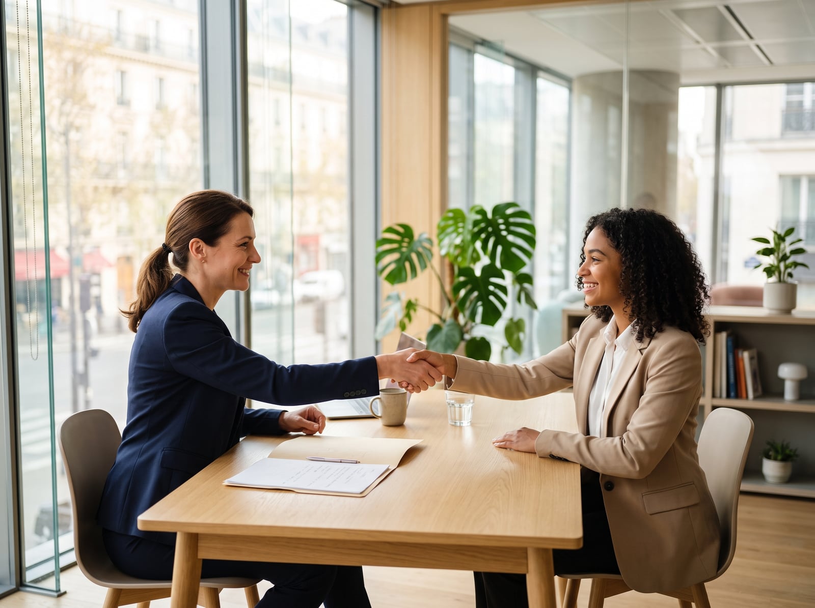 Entretien de recrutement entre un consultant et un candidat