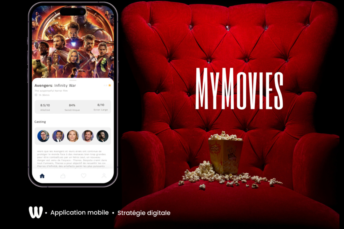 MYmovies — Application mobile de cinéma — projet Développement Web réalisé par Wizz You