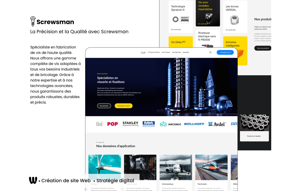 Screwsman — Spécialiste en fabrication de vis — projet Développement Web réalisé par Wizz You