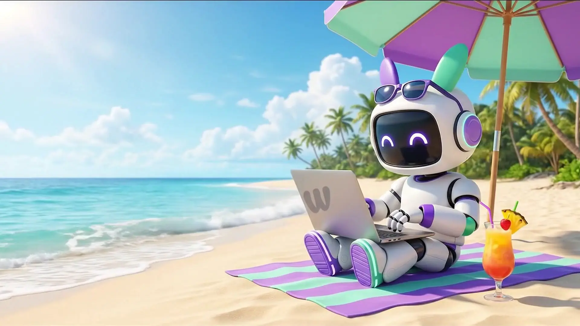 Wizzie qui travaille à la plage
