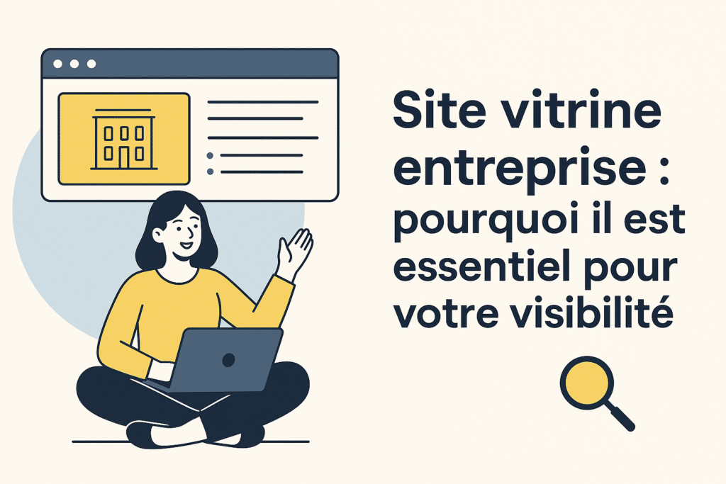 Illustration site vitrine entreprise pour améliorer la visibilité en ligne