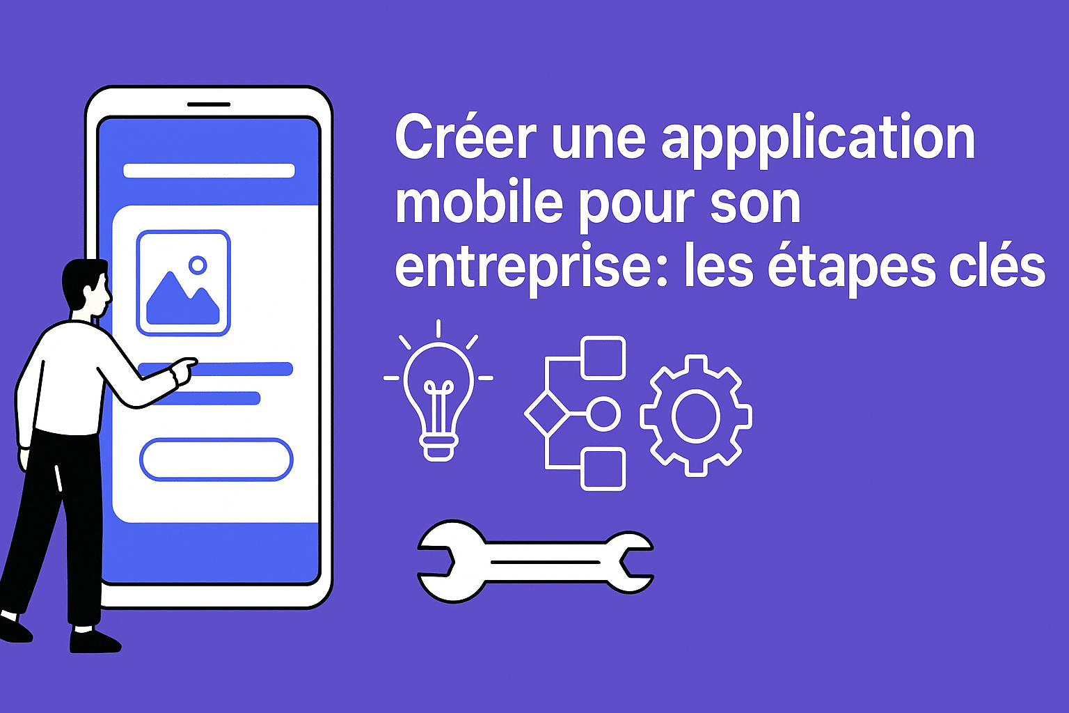 Illustration des étapes clés pour créer une application mobile pour son entreprise