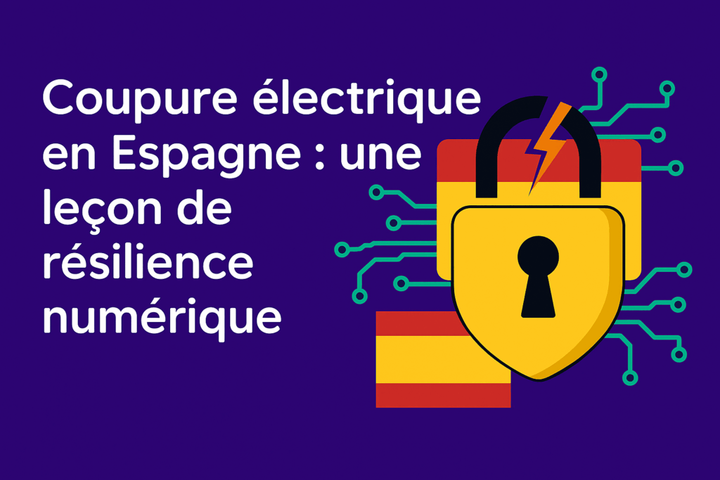 Illustration d’une entreprise impactée par une coupure de courant, soulignant l’importance de la résilience digitale