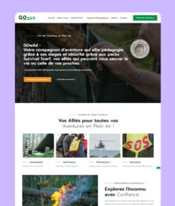ite web GoWild Aventure – Footer et navigation responsive