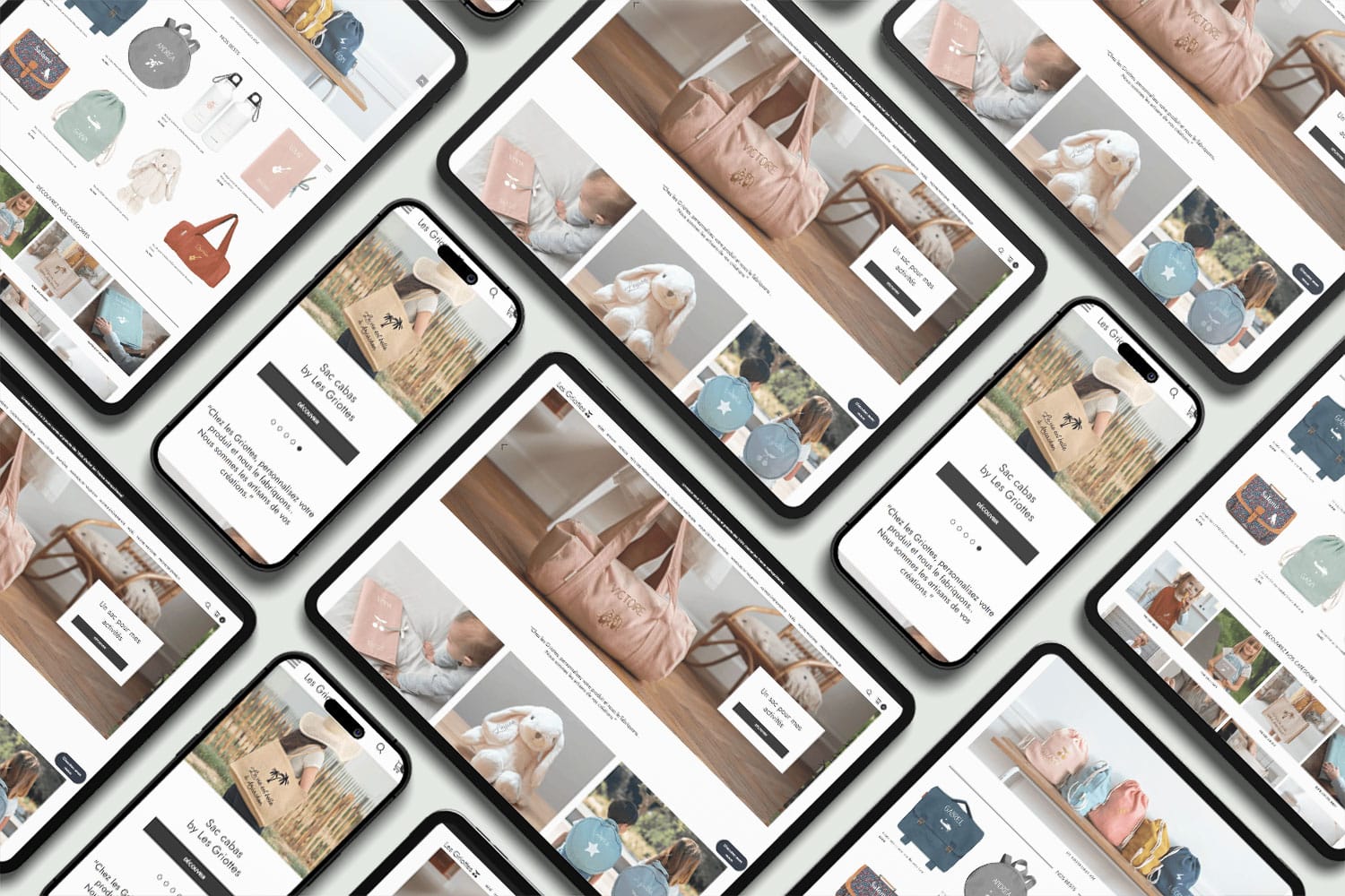 Site e-commerce Les Griottes – version responsive mobile et tablette