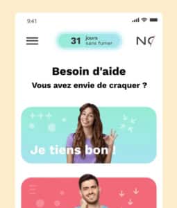 Aide en cas d’envie de fumer – Application mobile Nosmo anti-tabac