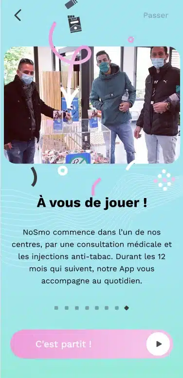Présentation du parcours utilisateur de Nosmo depuis un centre médical