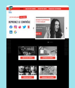 Page d’accueil du site web Je ne suis pas une data – UFC Que Choisir