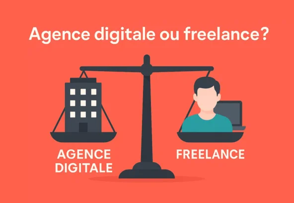 Agence digitale ou freelance : illustration visuelle du choix entre les deux options